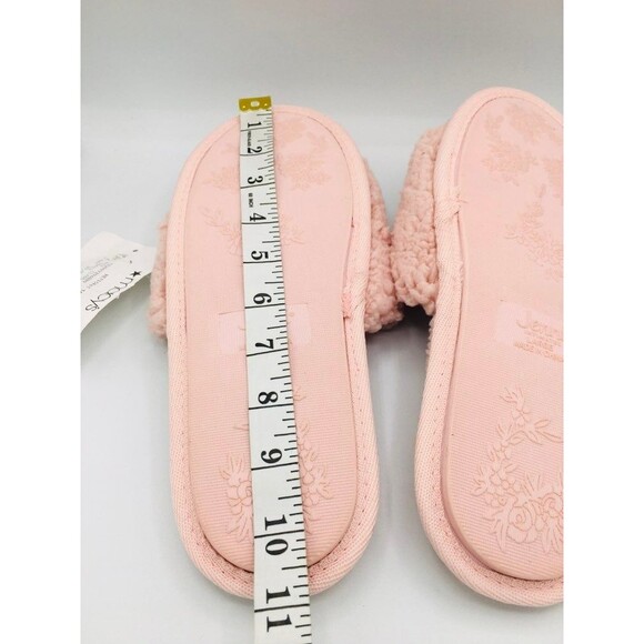 Jenni Intimates slippers faux sherpa pink lazy day large - Picture 7 of 7